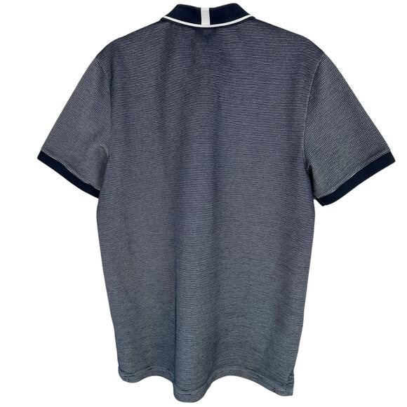 Ted Baker Polo Shirt Mens Small 2 Taigaa Striped Navy Blue Golf Preppy Classic - Picture 2 of 14